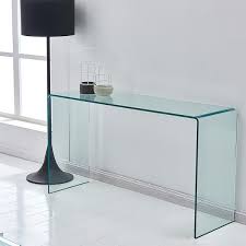 Wetiny 43 3 In Glass Console Table