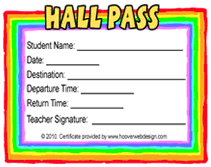 Printable School Hall Pass Templates