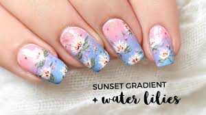 sunset grant water lilies nail art