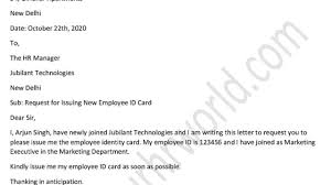 request letter format for new employee