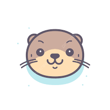 an exle of a cute otter icon vector
