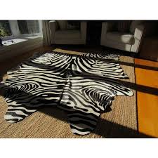zebra print cowhide rug