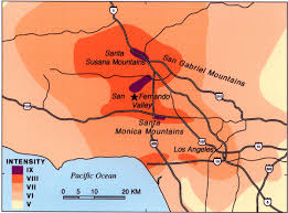 Los Angeles Emergency Operations Center Map of fault lines previous earthquakes