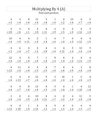 easy 4 times table worksheets