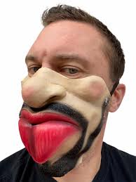 funny face mask big lips fighter fat