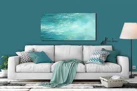 Teal Aqua Abstract Canvas Artturquoise