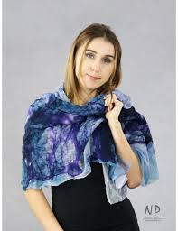 silk scarf for dress felted handmade