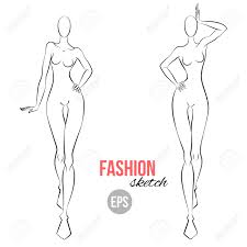 Illustration Of Womens Figure For Designers Of Clothes Outline