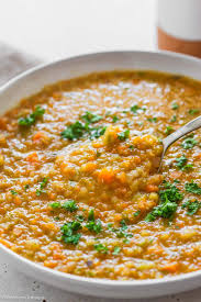 simple vegetable soup with lentils