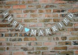 just married wedding banner rustic