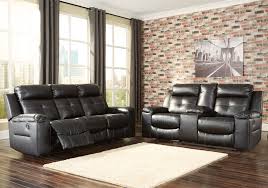 kempten black reclining sofa set