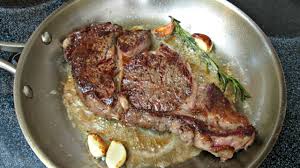 pan fried ribeye steak with er