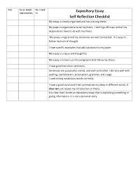 Have students evaluate their narrative writing with this great     I developed this D  essay checklist rubric to help students and families  make the best sense of this writing assessment 