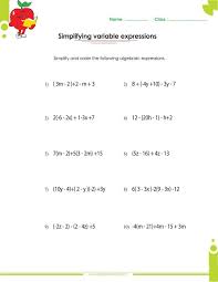 Algebraic Expressions Pdf Printable