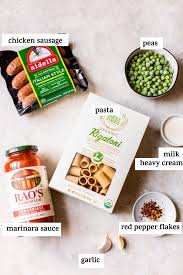 It's comforting, spicy and easy to make.—betty benthin, grass valley, california homedishes & beveragesstewschicken stews our brands Italian Chicken Sausage Pasta The Almond Eater