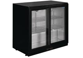 bar fridge 2 glass doors black