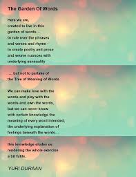 the garden of words poem by yuri duraan