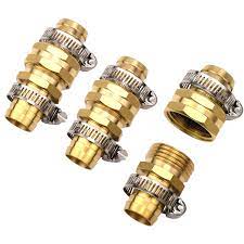 Amazon.com: 3Sets Brass 3/4" Garden Heavy Duty Hose Mender Repair End  Replacement Male Female Connector with Stainless Clamp : Patio, Lawn &  Garden