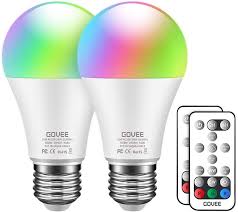 Amazon Com Govee Rgb Color Changing Light Bulbs Dimmable 75w Equivalent Led Light Bulbs With Remote 10w A19 E26 Screw Base Multicolor Decor Mood Light For Bedroom Stage Party And More 2 Pack