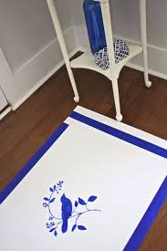 paint a rug using linoleum flooring