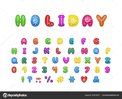 Alphabet Holiday Design Letters Numbers And Punctuation