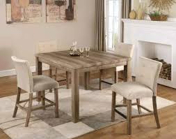 Square Dining Table Set Beige Chairs