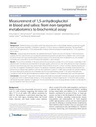 Pdf Measurement Of 1 5 Anhydroglucitol In Blood And Saliva