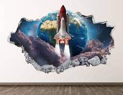 Space Shuttle Launch Wall Decal Earth