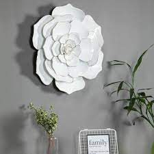 Metal White Flower Wall Art