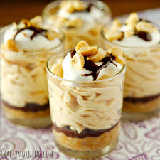 Wedding dessert bar ideas royalcandy pany. No Bake Peanut Butter Cheesecake Shooters Recipe Crafty Morning