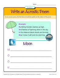 write an acrostic poem poetry worksheets