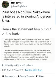 These anderson silva quotes will boost your motivation to work hard and achieve success. Rizin Boss Sakakibara Interested In Signing Anderson Silva Mma