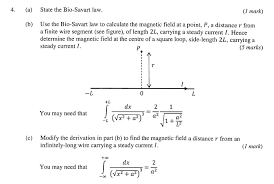Solved State The Biot Savart Law A