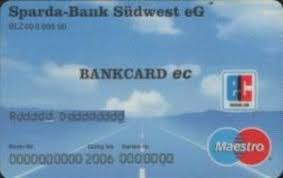 Dies wäre normalerweise von dort nicht. Bankkarte Bankcard Ec Sparda Bank Sudwest Eg Deutschland Bundesrepublik Col De Ms 0009