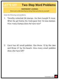 Two Step Word Problems Ccss