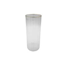 Glass Cylinder Vase Gold Rim Home In 1