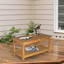 outsunny outdoor coffee table 2 shelf