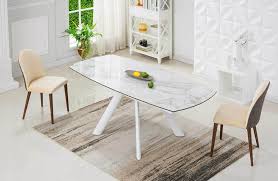 Oval Extendable Ceramic Table With
