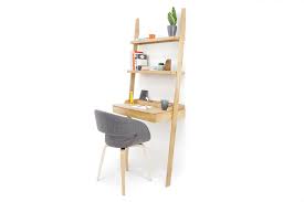 Ladder bookshelves & bookcases : Wooden Leaning Desk In Oak Futon Company