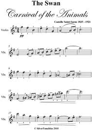 Download free violin sheet music for easy songs. The Swan Carnival Of The Animals Easy Violin Sheet Music Ebook Saint Saens Camille Silvertonalities Amazon Co Uk Kindle Store
