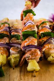 hawaiian style grilled shrimp kabobs