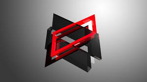 red and black logo digital art