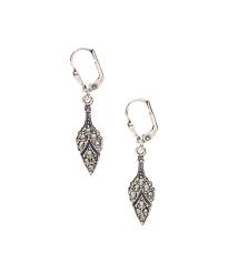 silvertone deco arrow drop earrings