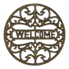 Welcome Sign Cast Iron Stepping Stone
