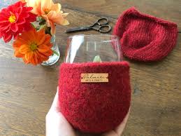 Wine Glass Koozie Holiday Knitting