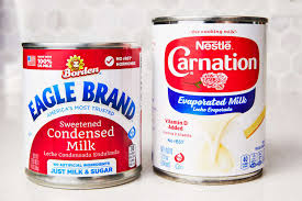 evaporated milk vs condensed milk