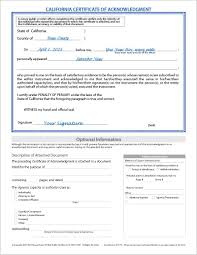california acknowledgment form notary net