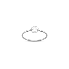 whole silver paw plain ring
