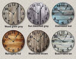 Old Barn Boards Round Wall Clock Rustic