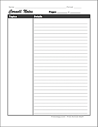 Cornell Notes Template Freeology